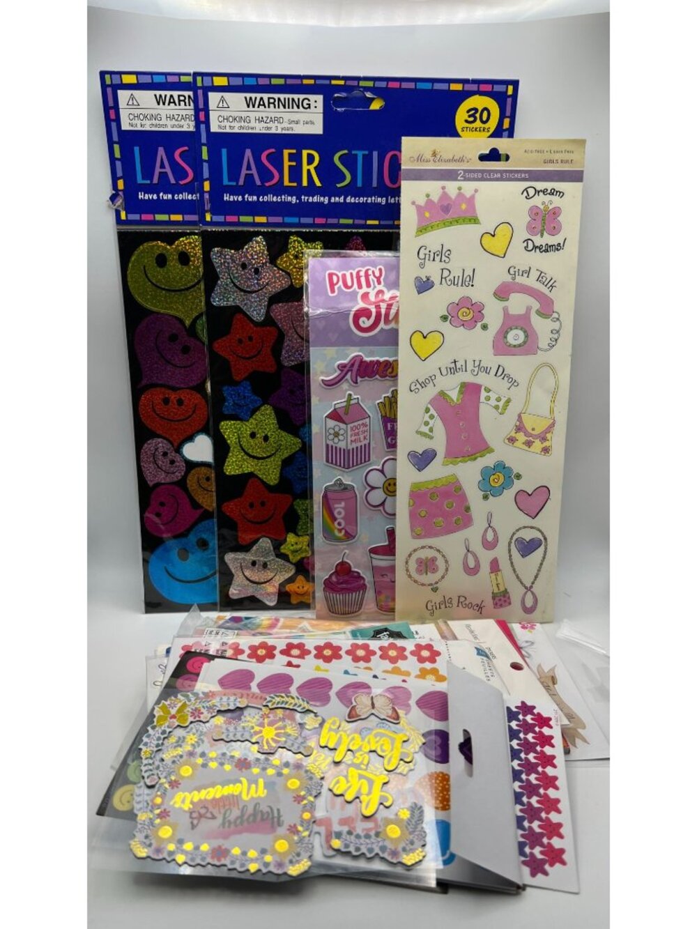 Assorted Sticker Collection Kids & Adults 3D Puffy Laser Inspirational Themes